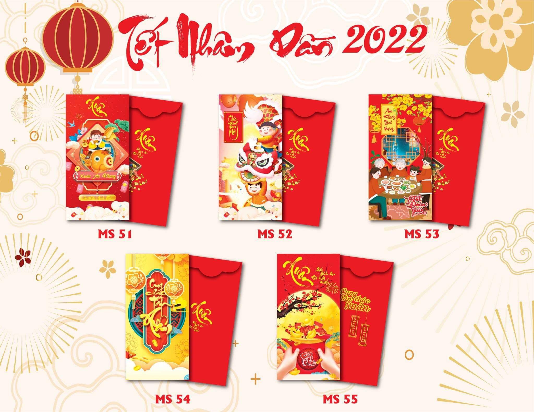 Combo 50 chiếc lì xì mẫu mã mới nhất năm 2023