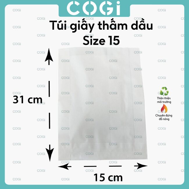 100 Disposable white oil absorbent paper bags for french fries and burgers
