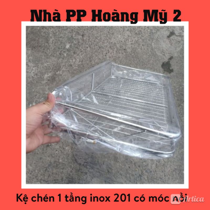 Kệ úp chén bát treo 1 tầng inox 201 - Nhiều size