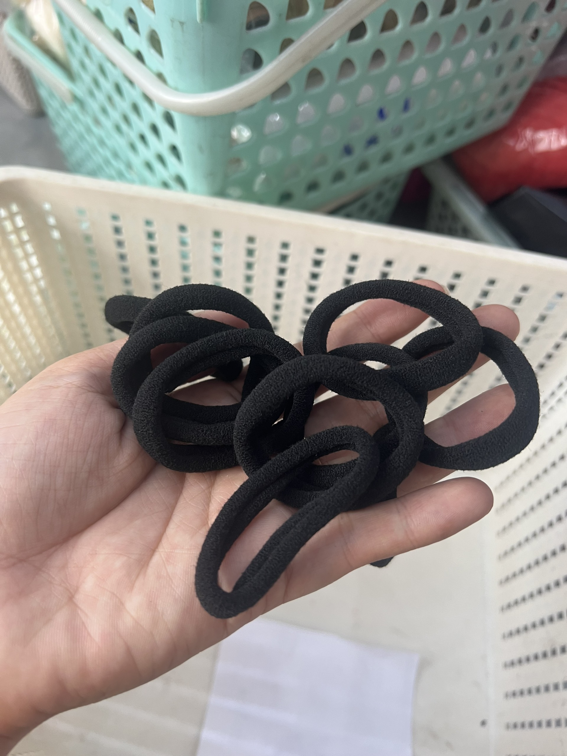 Dây buộc tóc / cột tóc trơn làm sản phẩm handmade đen - set 10 cái