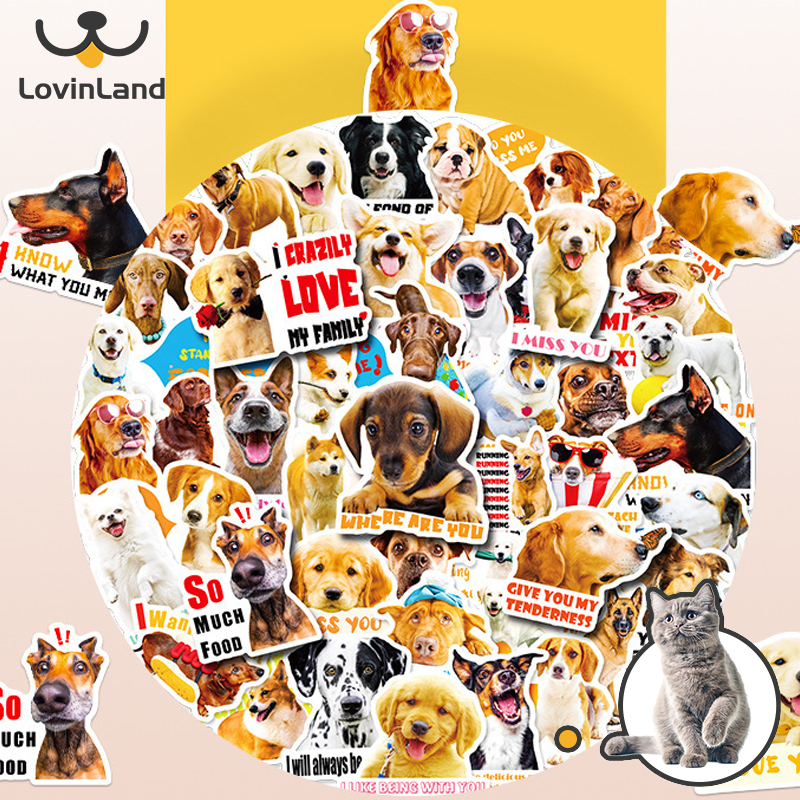 Lovinland pet cartoon laptop sticker cute children sticker cartoon dog cat decal