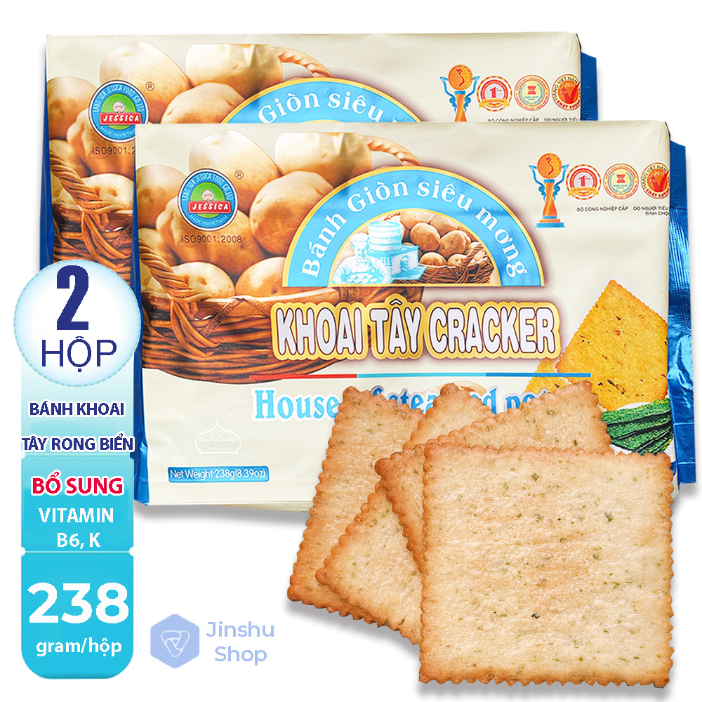 [ NGON KHÓ CƯỠNG ] Combo 4 Hộp Bánh quy khoai tây vị rong biển giòn ngon siêu mỏng - mỗi hộp (20 gói x 238gr) (Date mới: 12 tháng)-[ 12.12 Hot Deals ] giao ngẫu nhiên. Có lựa chọn số lượng lẻ khi thanh toán