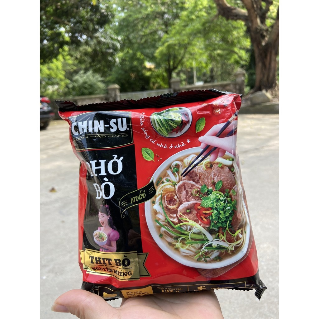 [Mã 252FMCGSALE giảm 8  đơn 500K] (Gói) Phở bò /Miến gà CHINSU (có thịt) gói 135g (7 bữa sáng hoàn chỉnh)