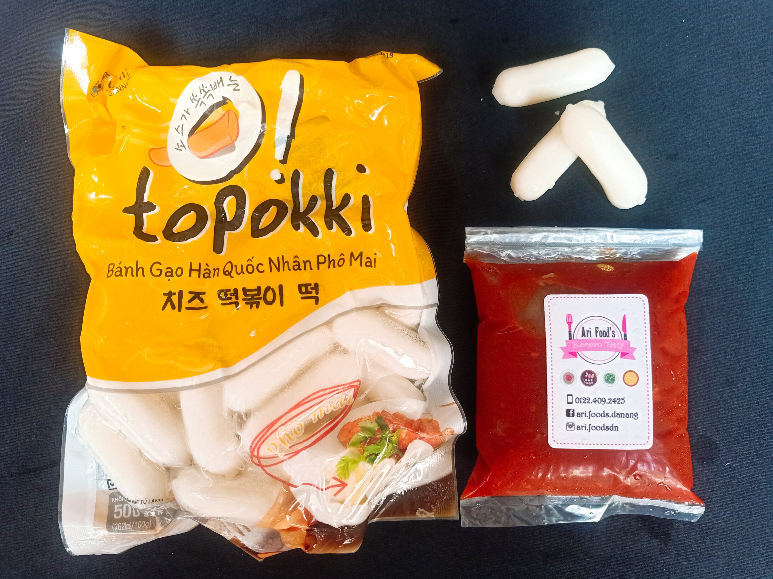 Combo Tokbokki Bánh Gạo Nhân Phomai 500gr + Sốt Gochujang Pha Sẵn 100gr [SIÊU NGON, SIÊU CHẤT LƯỢNG]