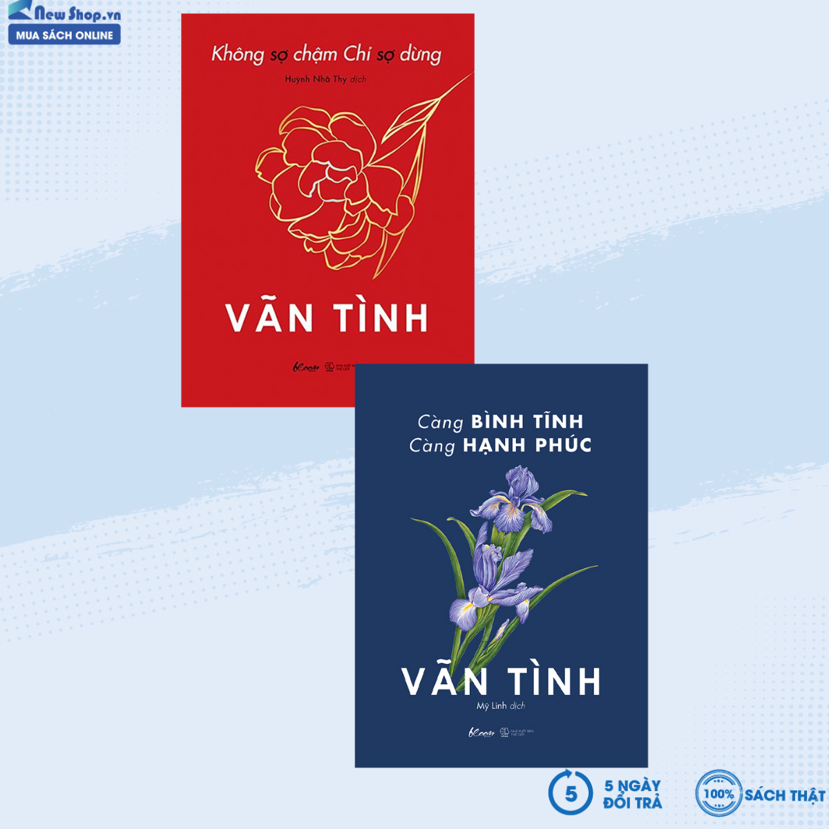 Sách – combo không sợ chậm chỉ sợ dừng + càng bình tĩnh càng hạnh phúc – newshop