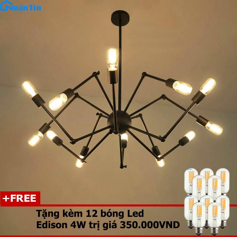 Bộ đèn thả trần trang trí nhà quán cà phê THCN133 (Tặng kèm 12 bóng Led Edison 4w B265)