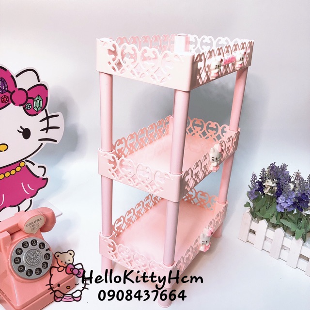 [HCM]Kệ Nhựa 3 Tầng Hello Kitty
