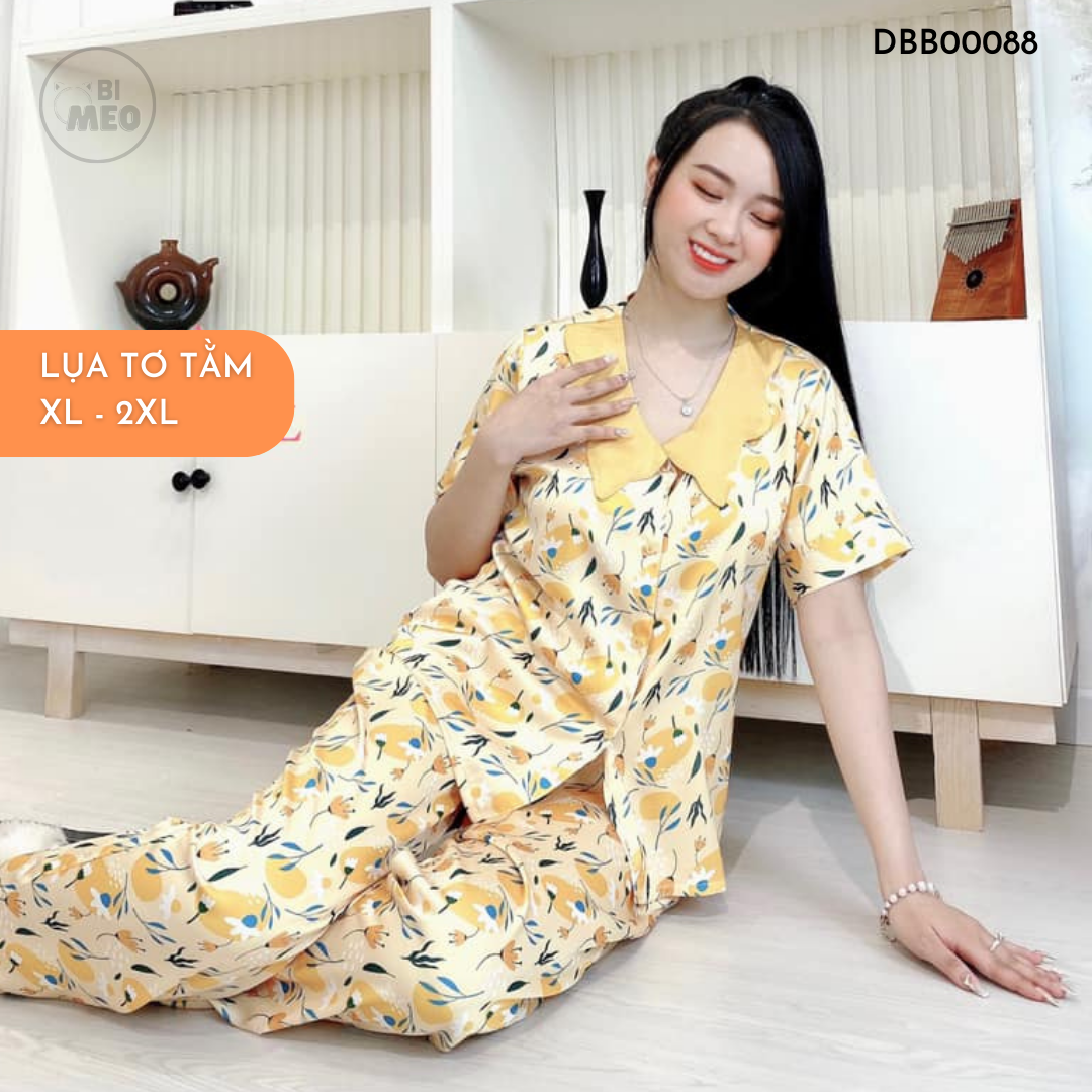 Đồ ngủ nữ pijama - lụa tơ tằm kiểu quần dài - dbb00088