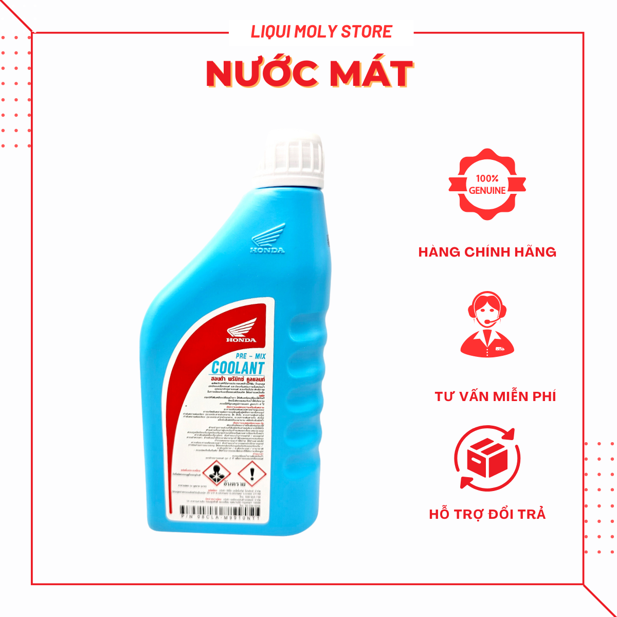 Nước làm mát xe máy Honda Thái Lan 1 lít Pre-mix