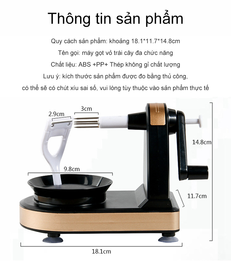 Hanrui - Máy gọt vỏ hoa quả trái cây ABS PP Germany