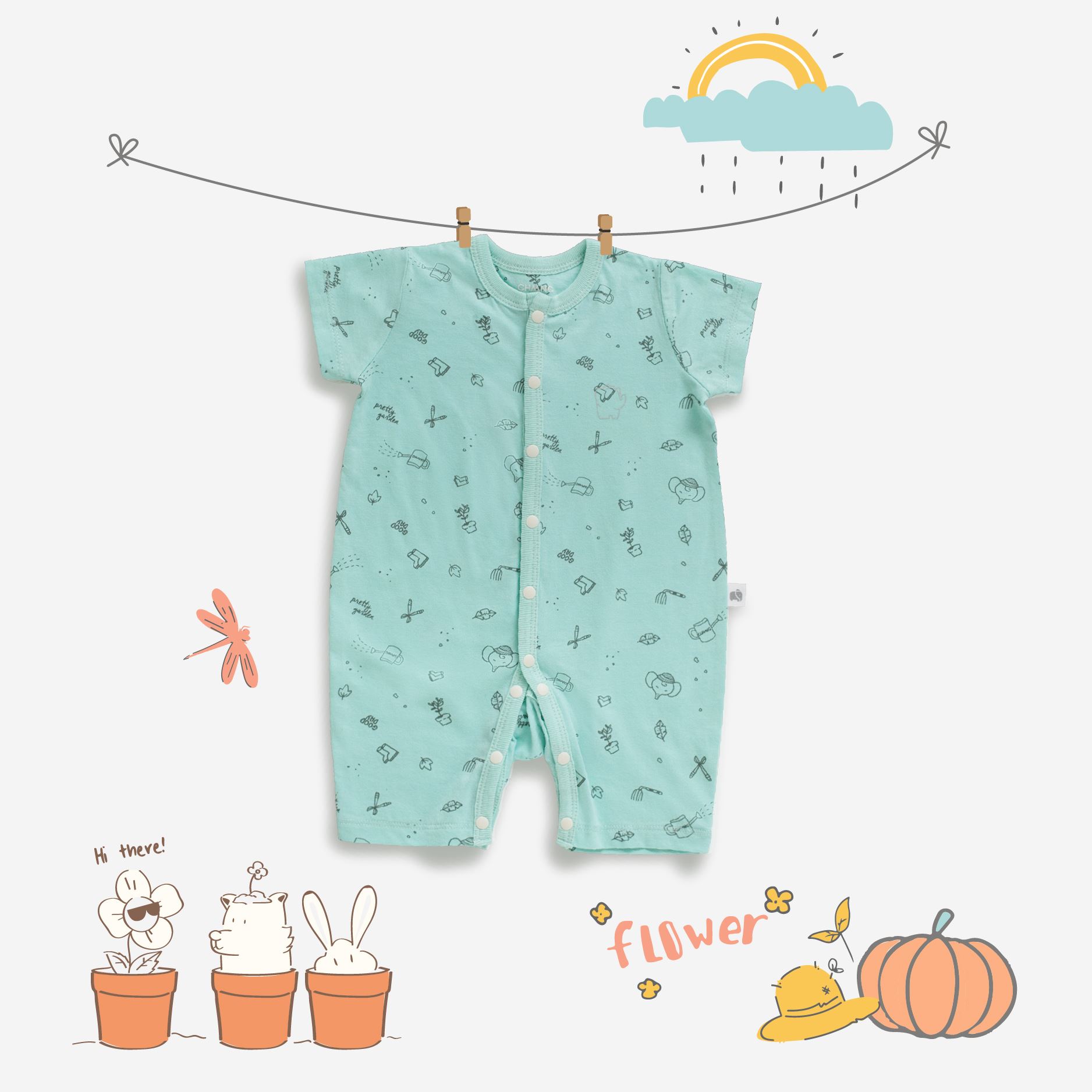 [HCM]Body Đùi Cúc Giữa Garden Chaang - HCM
