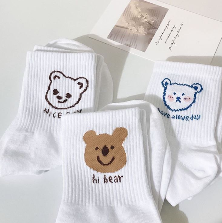 Set 5 Đôi Tất Vớ Cao Cổ Nữ Mix Gấu SS2