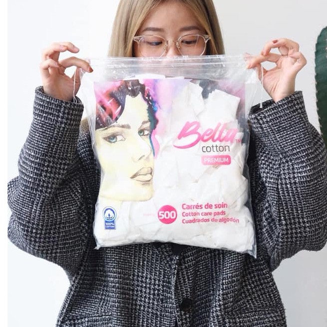 Bông Cotton Tẩy Trang Bella Cotton Premium (500 miếng)