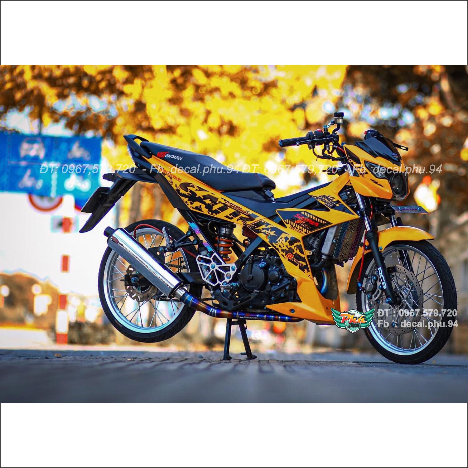 Tem rời Satria vàng đen Mới