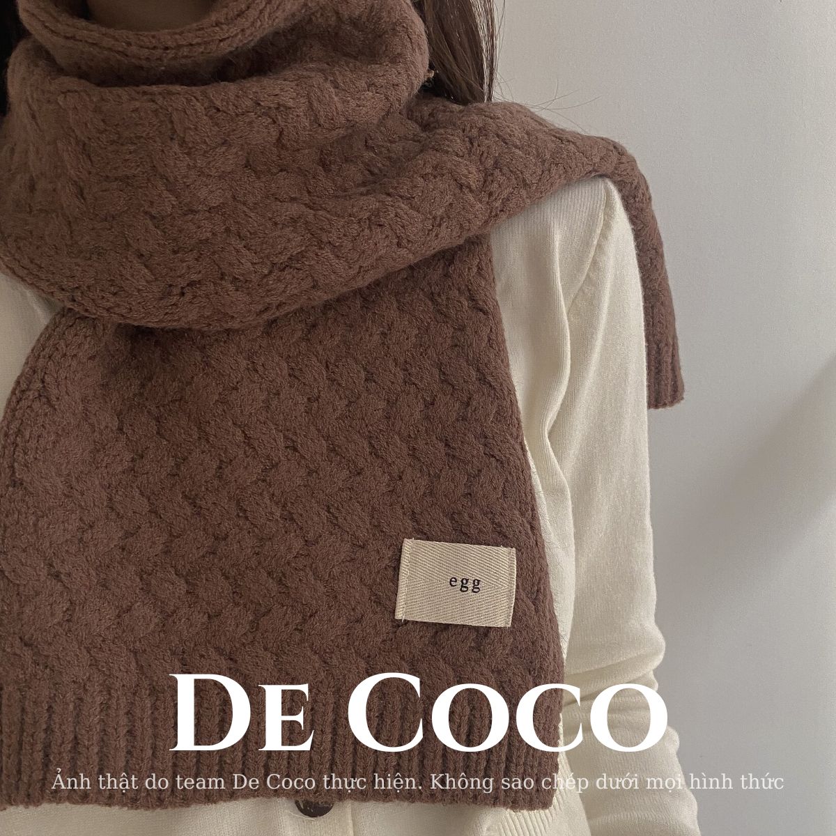 Khăn len mùa đông, khăn đan Ziczac Egg De coco