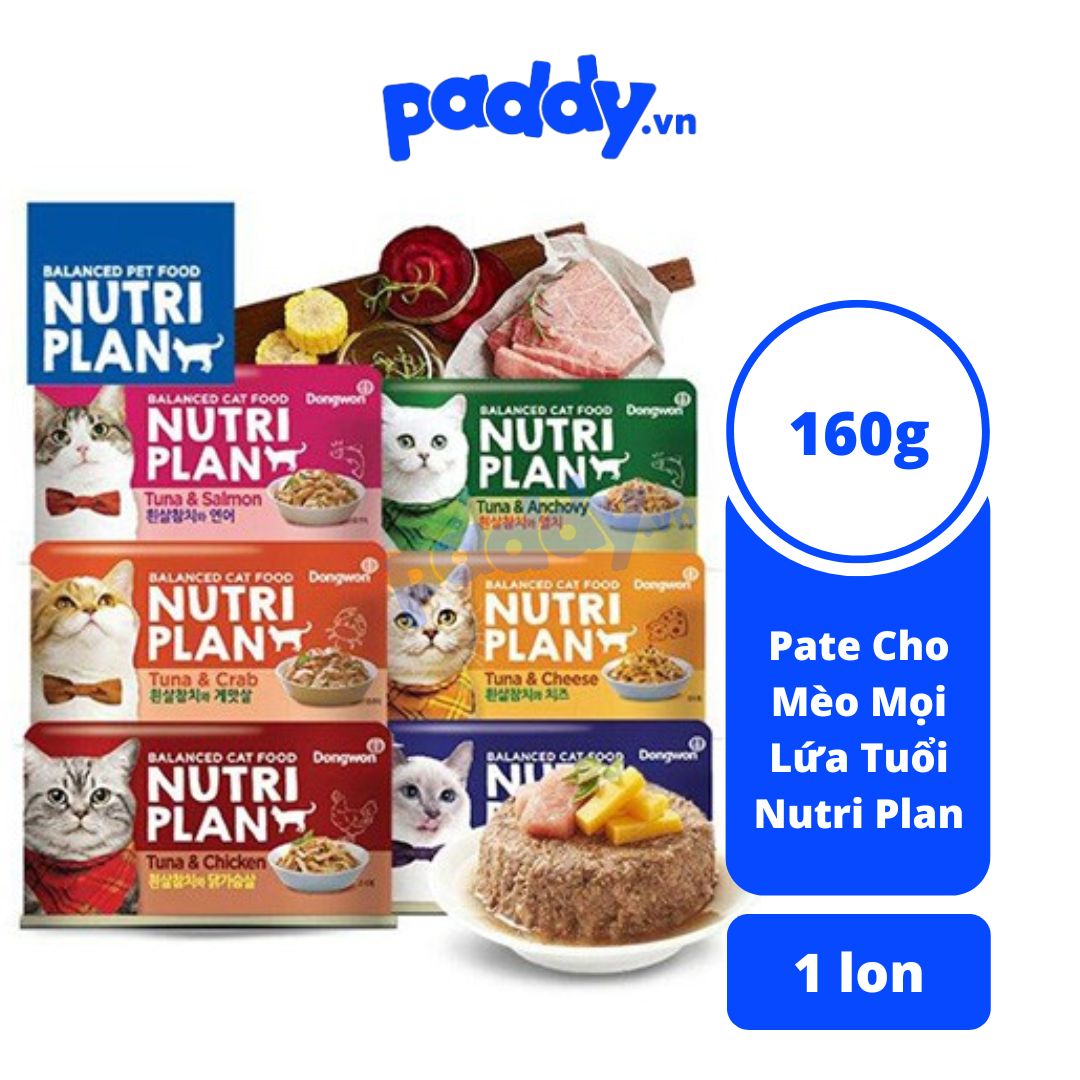 Pate Nutri Plan Mèo Mọi Lứa Tuổi (Lon 160g)