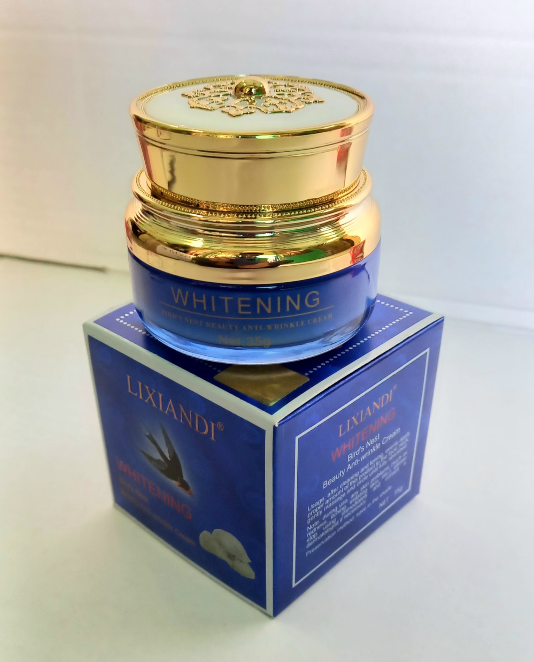 Kem lanxi kem nám chống nhăn mà thâm dưỡng trắng da Yến & Ngọc Trai Lixiandi Whitening Bird's Nest Pearl Beauty Melatonin Cream 35g Hong Kong