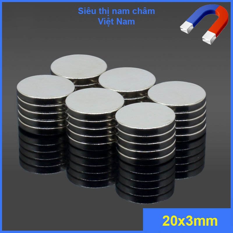 Nam châm 20x3mm set 5v, nam châm hình tròn siêu mạnh