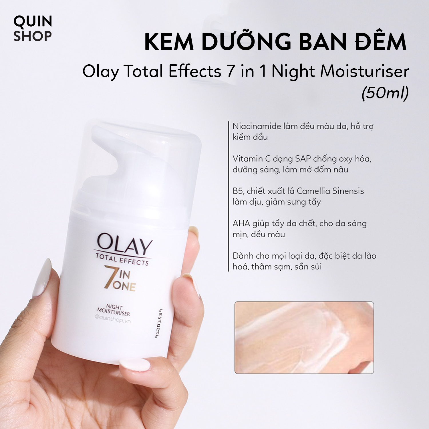 Kem dưỡng da ban ngày, ban đêm olay total effects 7 in 1 anti-aging spf15, night firming moisturizer, day moisturiser