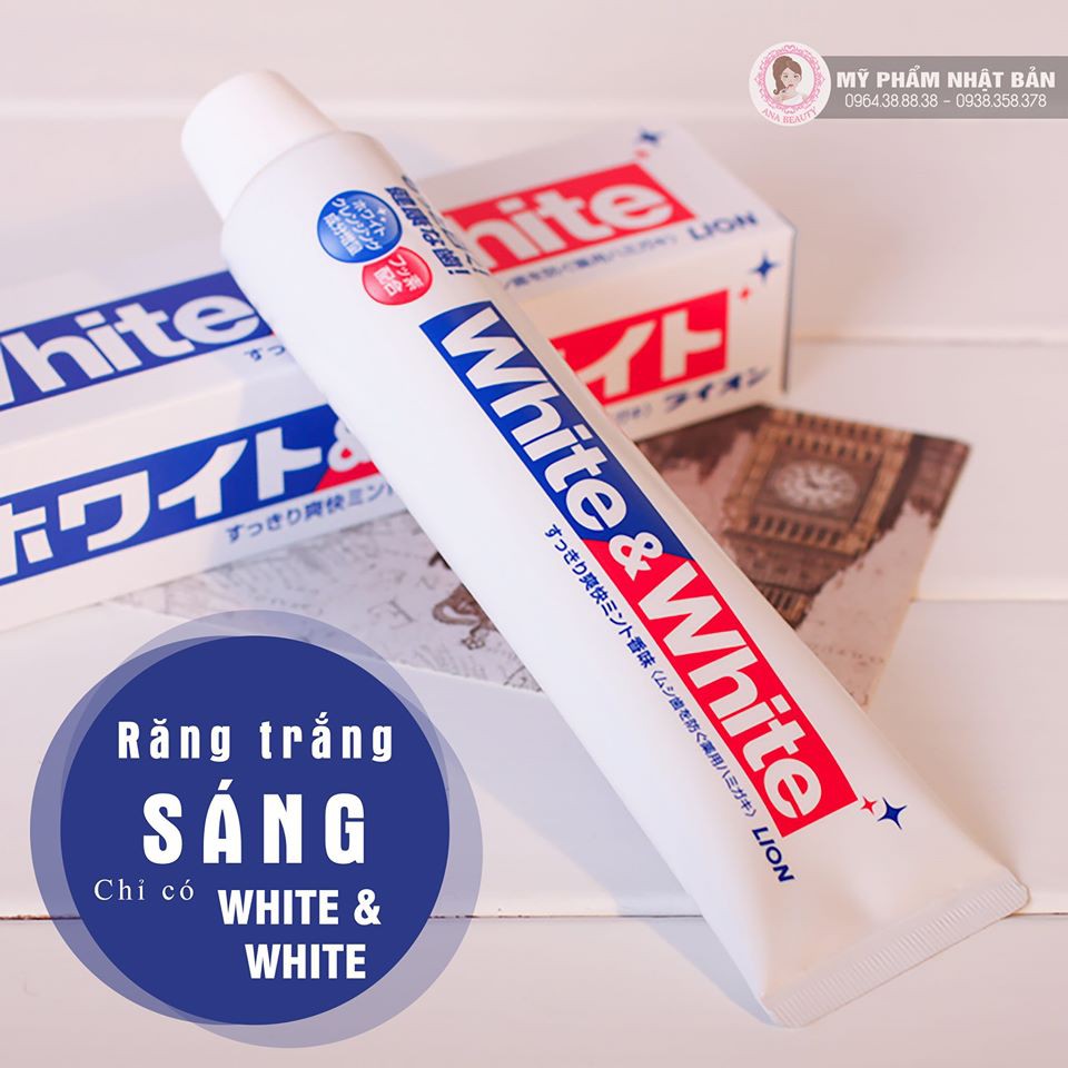 [HCM]Kem Đánh Răng White & White Lion Nhật Bản