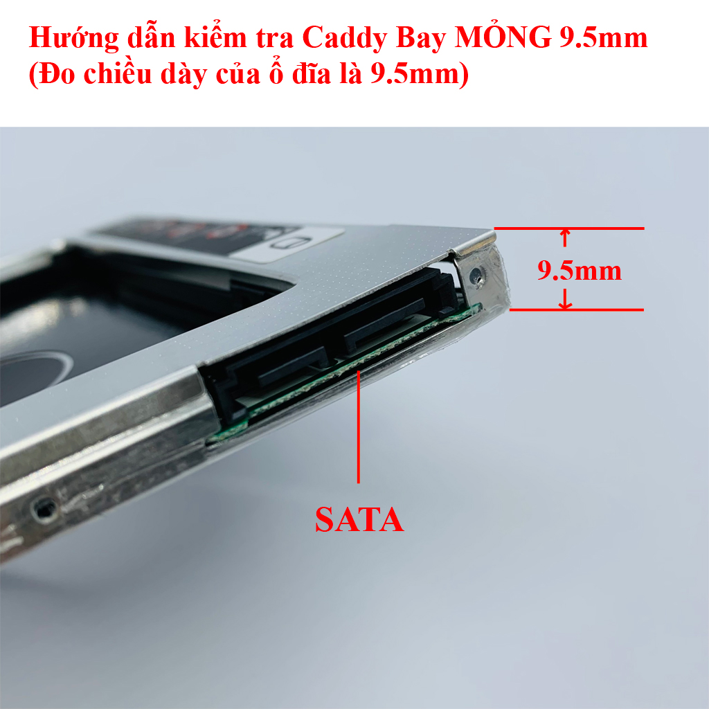 Khay Ổ Cứng Caddy Bay SATA 3 9.5mm / 12.7mm Lắp Ổ Cứng Thứ 2 cho Laptop