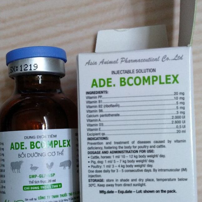 dưỡng thể gà,gia cầm, bổ sung vitamin tái tạo năng lượng, tăng kháng bệnh,1lọ Adebcom 20ml