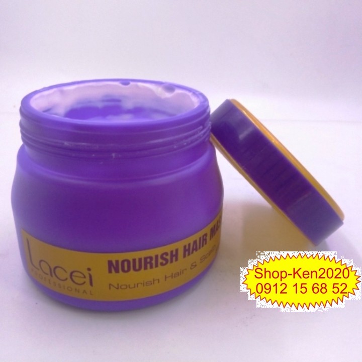 Kem hấp tóc Lacei Nourish Hair Mask 500ml (Tím - vàng)