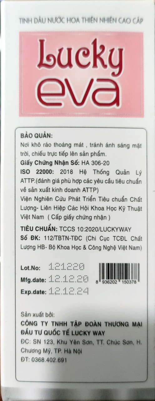 Tinh dầu nước hoa vùng kín Lucky Eva (Lọ 30ml)