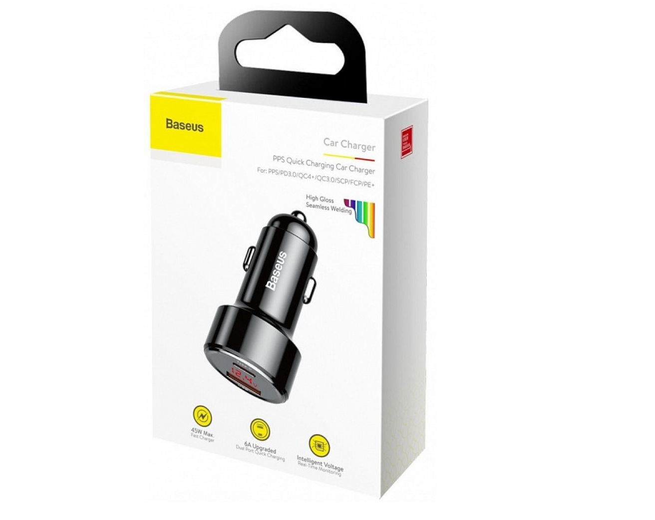 Tẩu sạc oto Baseus 45w sạc nhanh cổng usb + type c qc 3,0 4.0 cho ô tô xe hơi - cổng sạc led hiển thị - VT auto