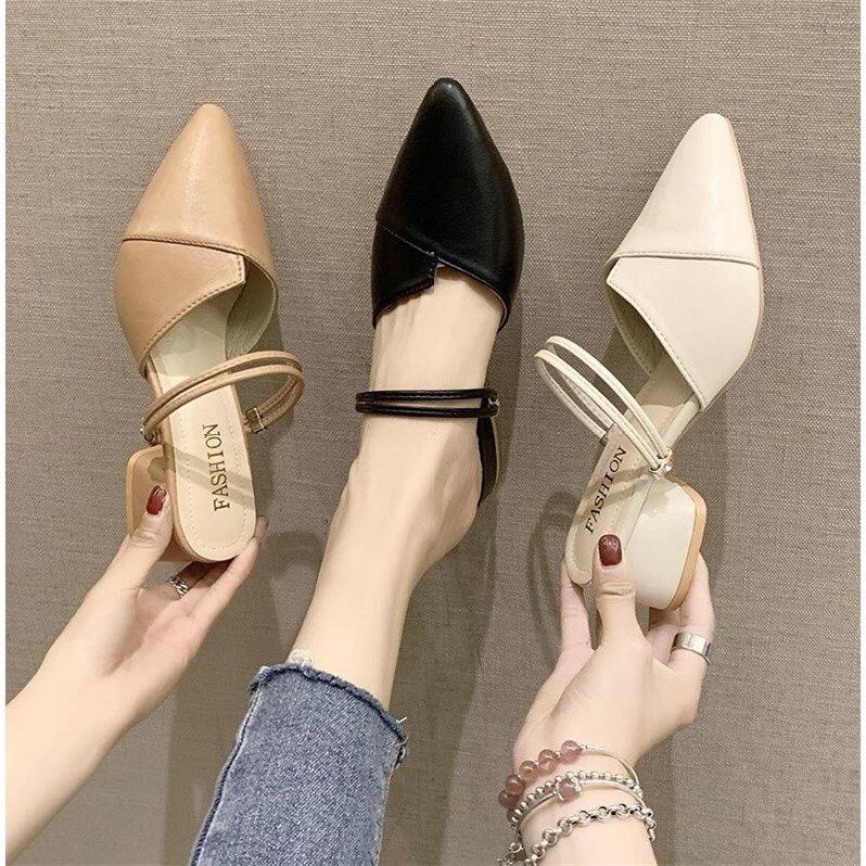 FREE SHIP Giày sandal cao gót 3 phân mũi nhọn đi 3 kiểu siêu hot giá rẻ