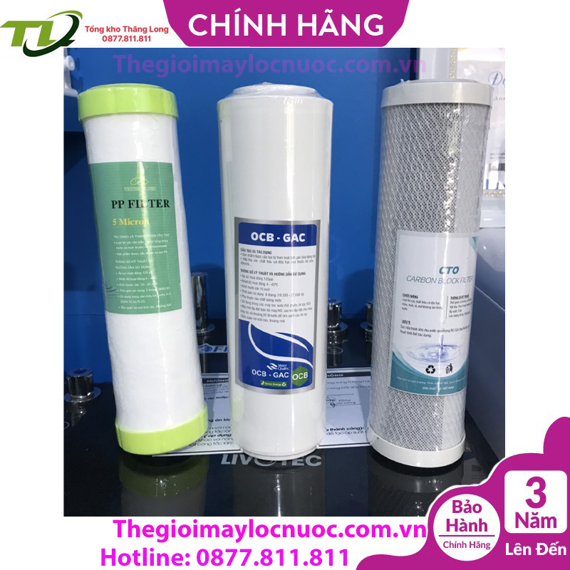 Bộ lõi lọc thô 1, 2, 3 dành cho các loại máy lọc nước RO