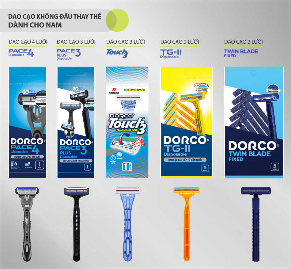 Dao cạo râu 2 lưỡi DORCO TD 708 gói 05 dao cạo