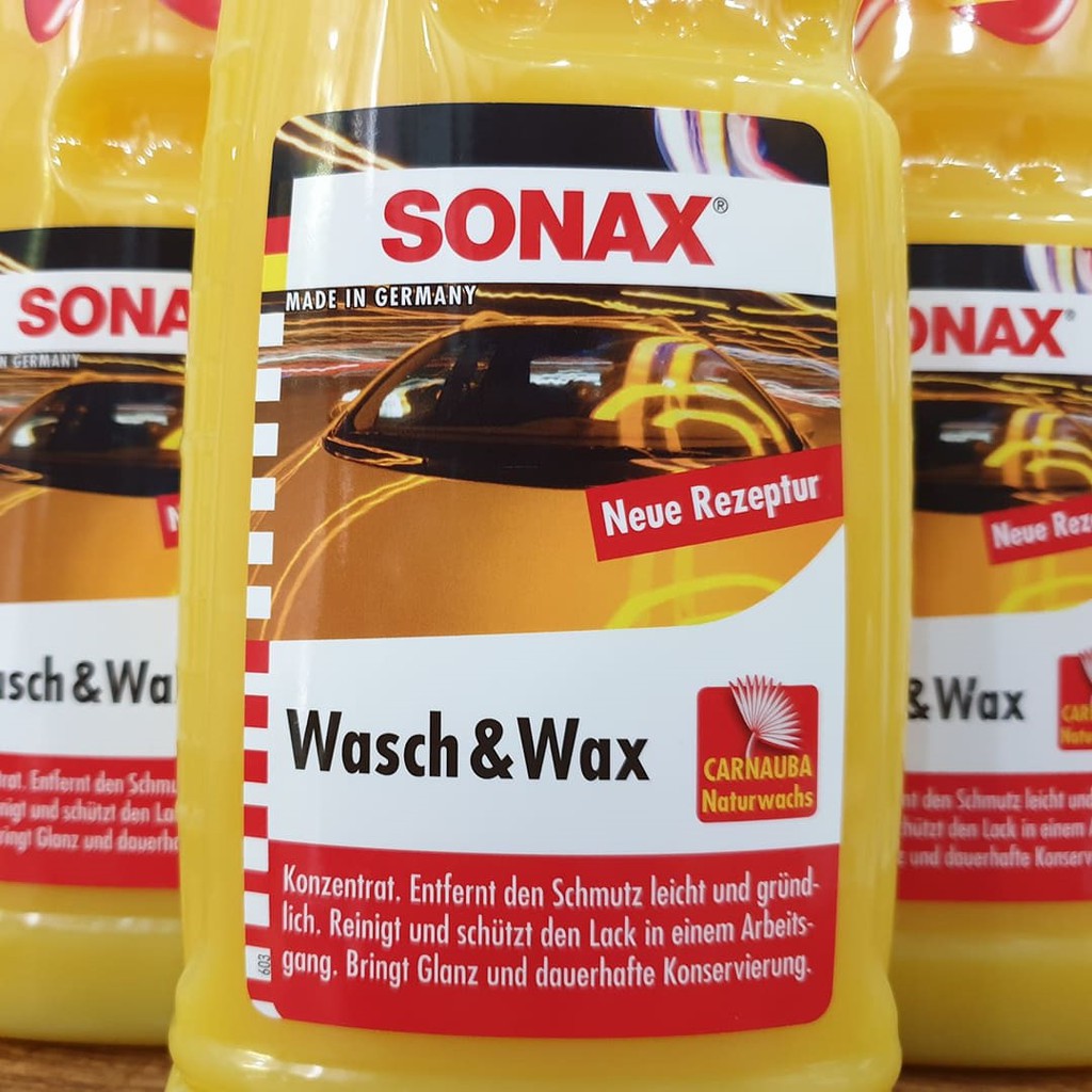 [HCM]Nước Rửa Xe 2:1 Sonax Wash & Wax (Rửa & Wax Bóng Sơn) 1000Ml
