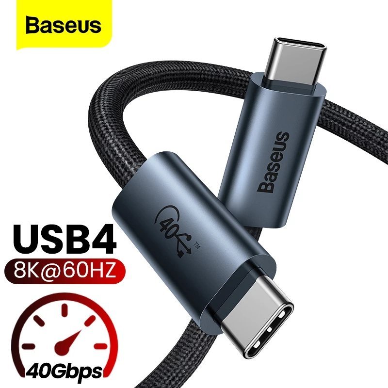 Cáp sạc siêu nhanh, dây sạc nhanh Baseus Flash Series USB4 Full Featured Data Cable Type-C to Type-C 100W 40Gbps