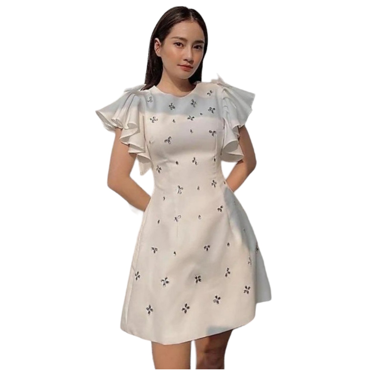 ĐẦM BIGSIZE ĐÍNH ĐÁ TAY CÁNH TIÊN RM13 (55-90kg)