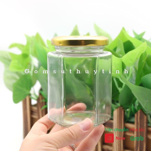 Combo 10 Hũ thủy tinh lục giác 280Ml đựng thực phẩm