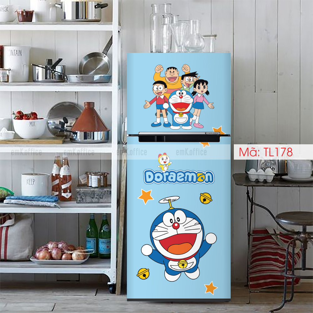 Decal dán tủ lạnh, miếng dán tủ lạnh mẫu cute - BO110