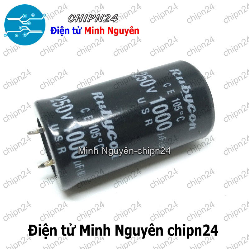[1 con] (J14) Tụ hóa 1,000uF 250V Đen Rubycon (25x50mm) (1000uF 250V) - HH006148