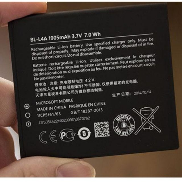 Pin xịn bl-l4a 1905 mah cho Nokia Lumia 535/540 cam kết hàng đúng mô tả chất lượng đảm bảo đa dạng mẫu mã và kích cỡ