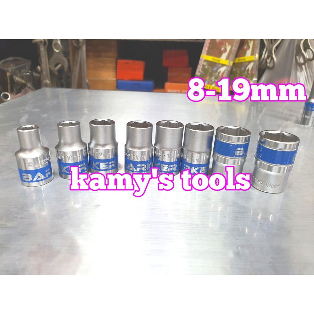Bộ đầu tuýp đầu khẩu barker cần 1/2 từ 810121314151719mm
