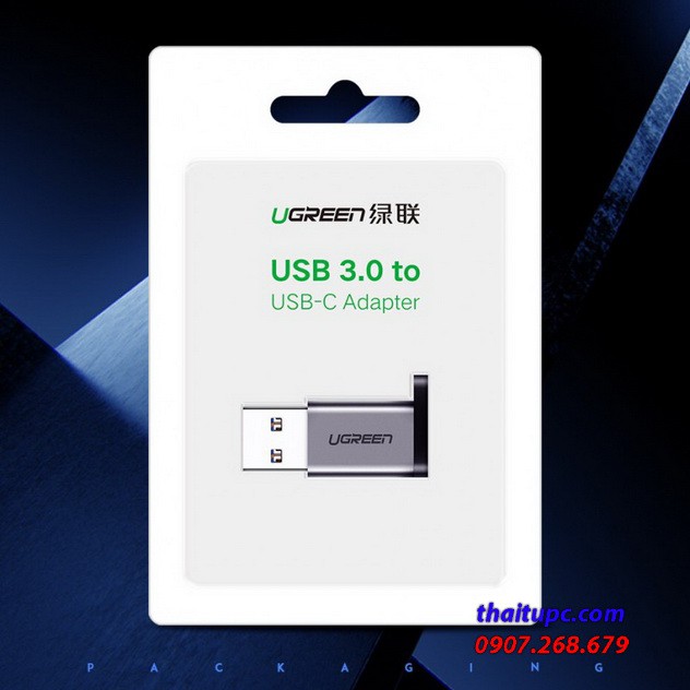 Đầu chuyển USB 3.0 to USB-C 3.1 (female) Cao Cấp Ugreen 50533
