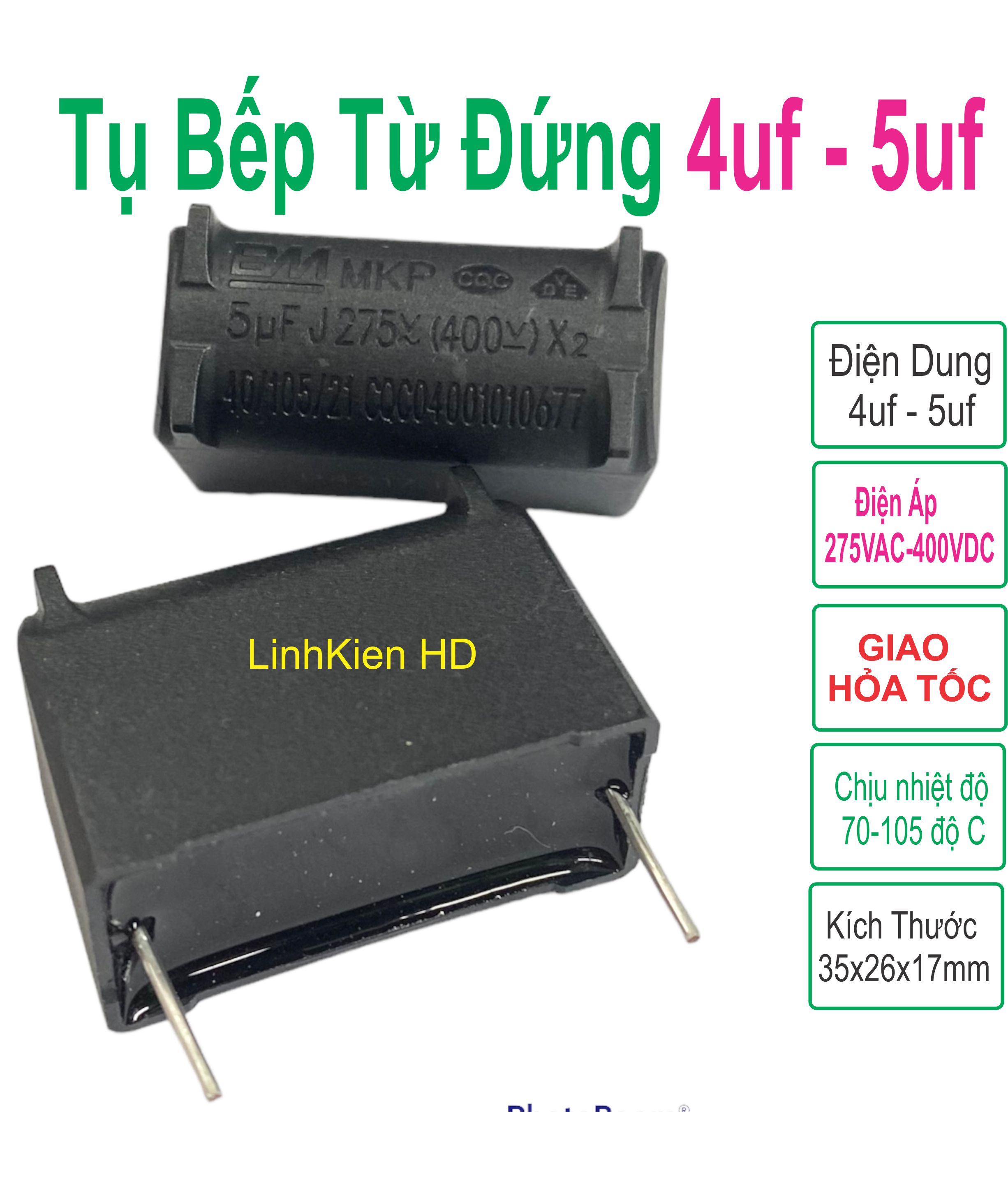 Combo 10 tụ bếp từ 4uf-5uf đứng ốm - linhkien hd
