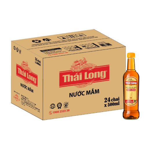 [HCM]Thùng 24 chai Nước Mắm Thái Long Nhãn Vàng 20N (500ml)