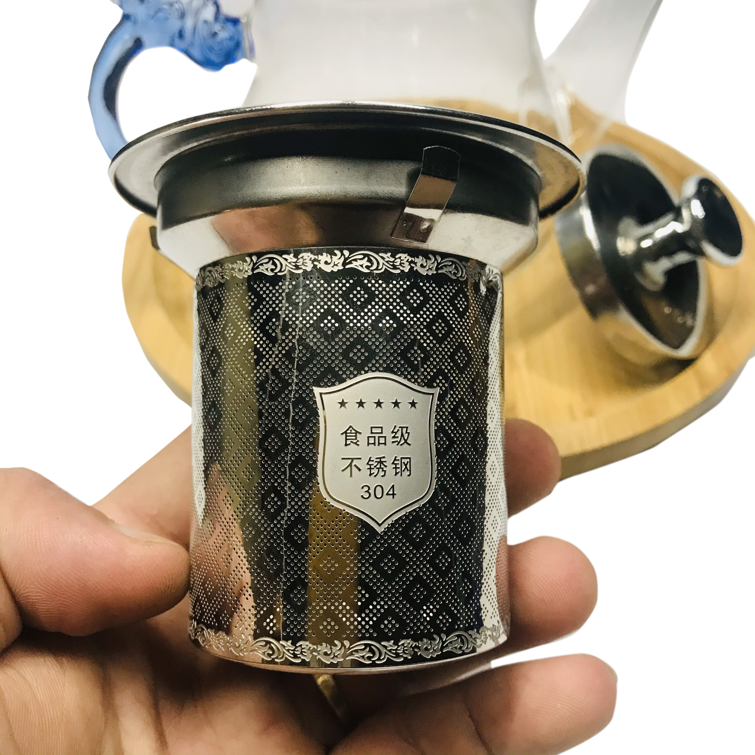 Ấm pha trà thủy tinh lõi lọc inox - 450ml