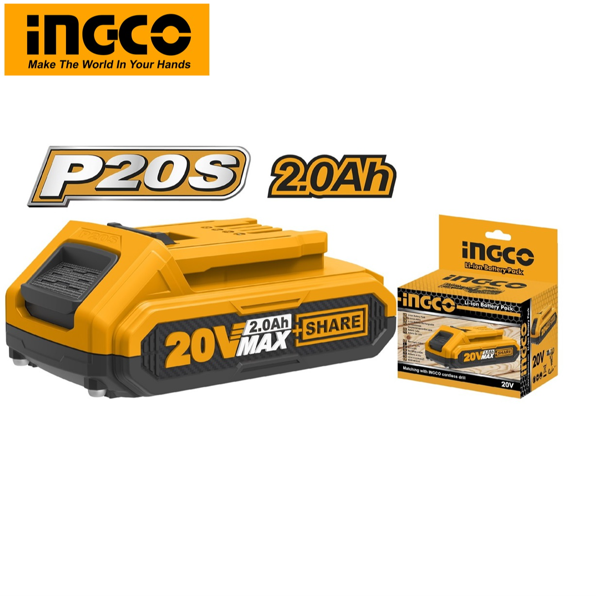 Pin lithium 20V ingco FBLI20011