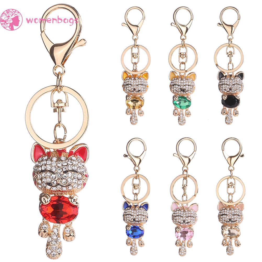 Móc Khoá Hình Mèo May Mắn Đính Đá Pha Lê