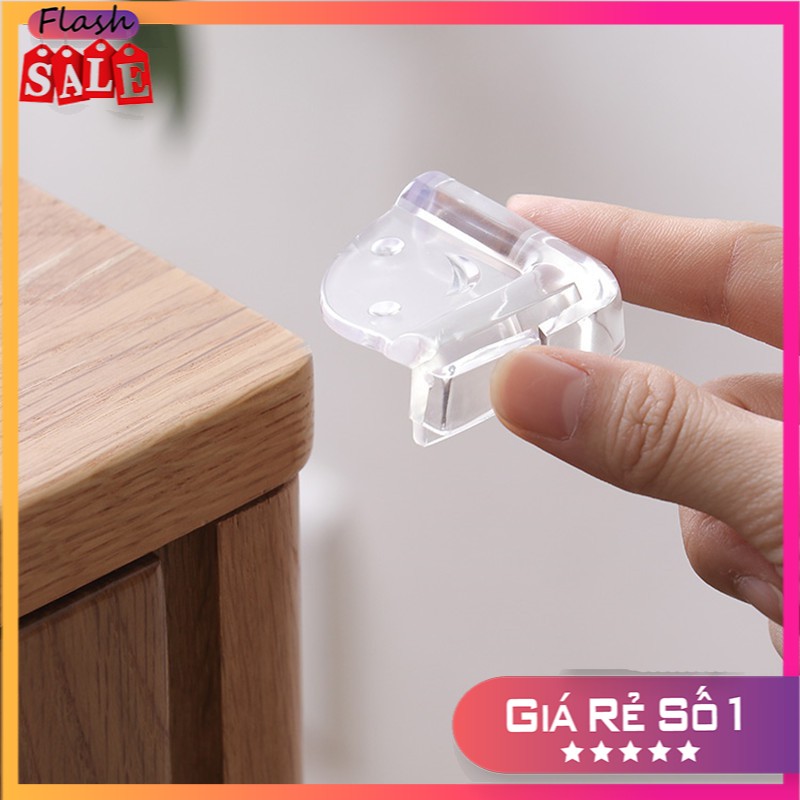 [ GIẢM 20K SHIP CHO MỌI ĐƠN HÀNG ] Bộ 4 Miếng bọc góc bàn, che cạnh bàn, bọc góc, tủ, gường, nẹp góc SILICON trong suốt chống va đập, Bộ 4 miếng bịt góc bàn vuông, set 4 miếng bịt góc bàn Silicon an toàn cho bé