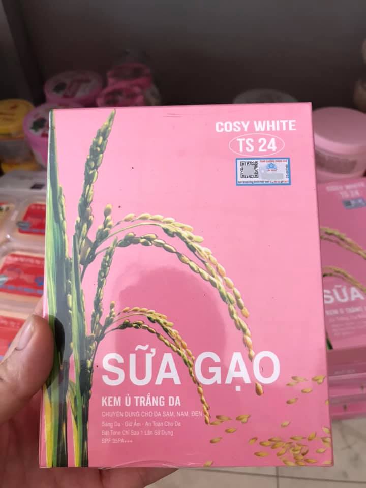 Kem ủ trắng da mặt SỮA GẠO chuyên dùng cho da sạm nám đen Sáng da - Giữ ẩm - An toàn cho da (hộp 3 gói x 50g)