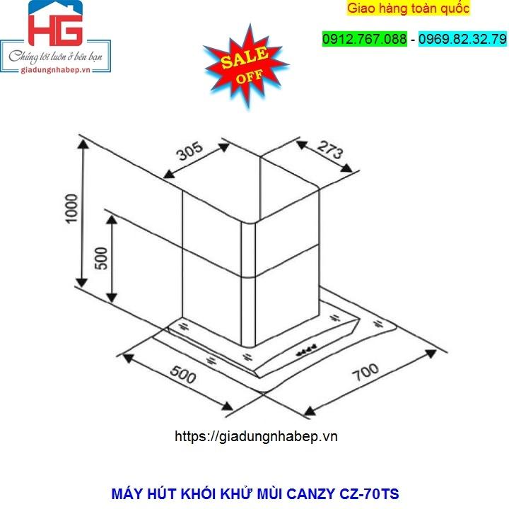 Máy Hút Khói Khử Mùi Canzy CZ-70TS