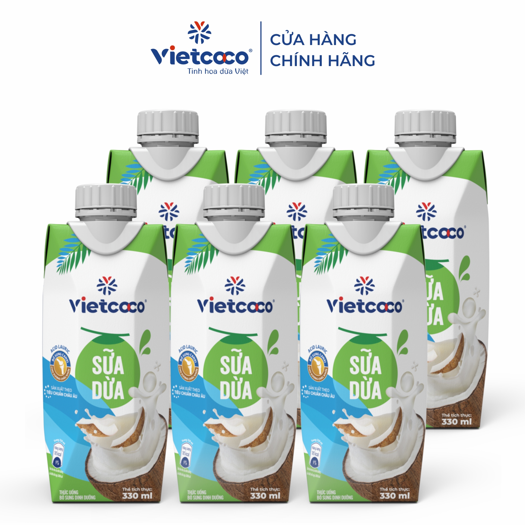 [PHIÊN BẢN TẾT 2026] Combo 6 hộp sữa dừa UHT Vietcoco - hộp 330ml